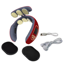 Wireless 6-Head Smart Electric Neck & Back Pulse Massager – Portable Pain Relief Device
