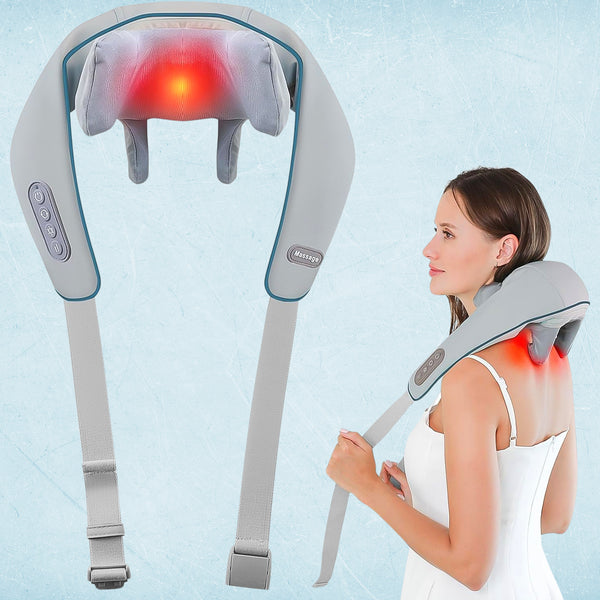 Rechargeable Electric Neck & Shoulder Massager with Heat Therapy